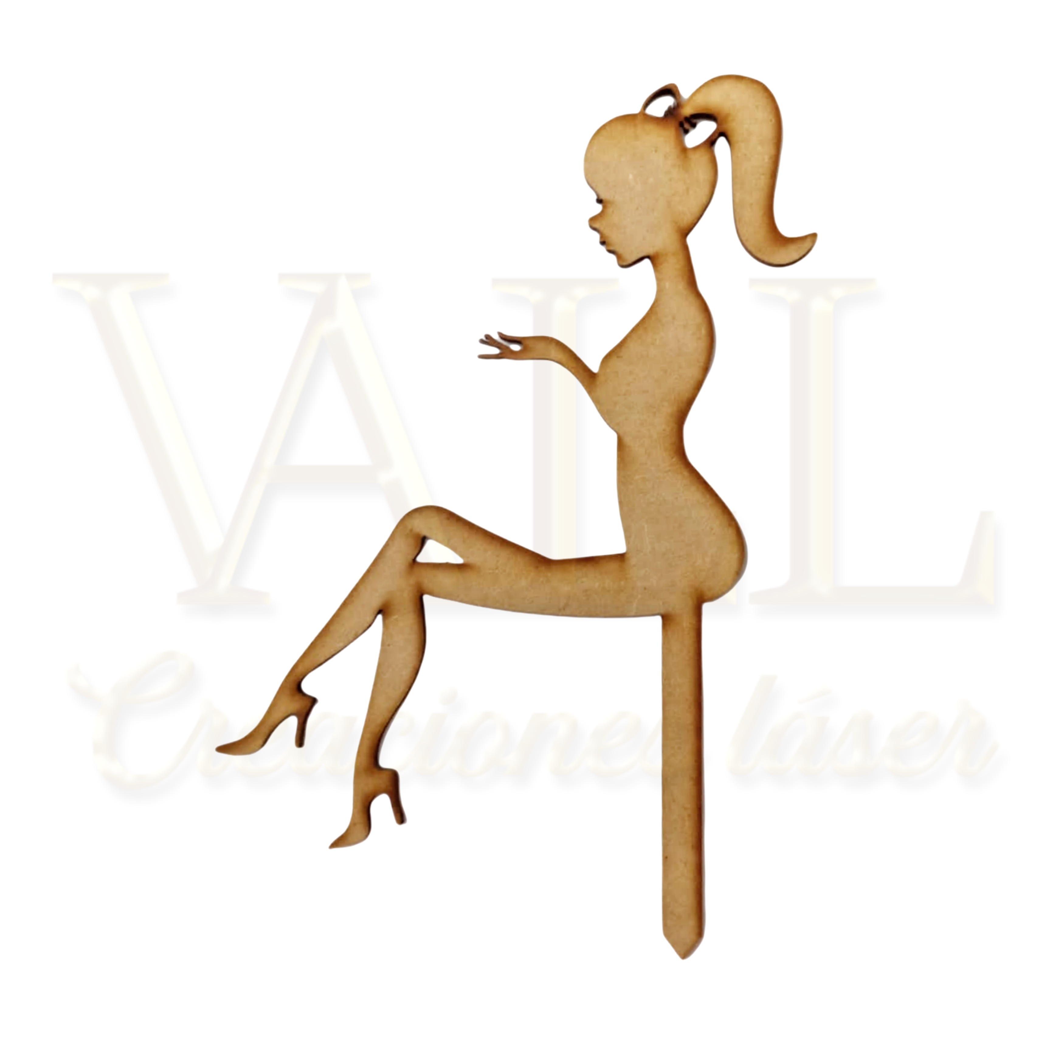 Cake topper silueta mujer